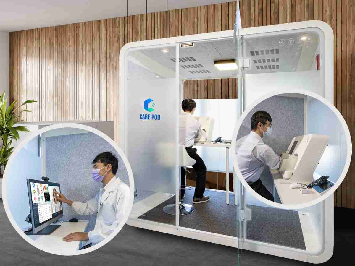 达擎于医疗科技展中展出＂远距诊疗舱＂，，以因应医疗数字化及社会高龄化趋势下、、、复诊及慢性病患等族群对于远距看诊需求逐渐升高所推出的创新整合方案。。。多功能合一、、高隐私性的远距诊疗舱可根据病患端与医师端的不同需求，，，提供弹性化及客制化功能，，，节省医生和病患的精力及时间